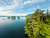 Aerial view of Bamdoroshni Island & Sitka Sound, Southeast Alaska, USA