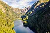 Aerial view of Medvejie Lake, Tongass National Forest, Baranof Island, Sitka, Alaska