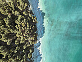 Aerial view of beautiful coastal landscape, Sirolo, Riviera del Conero, Italy.