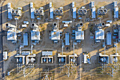 Aerial view of a clean power generation facility in Aurora, IL, United States
