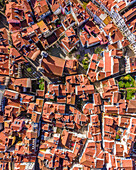 Aerial view of Alfama district, the old town of Lisbon, Portugal.