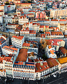 Aerial view of Alfama district, the old town in Lisbon city centre, Portugal.