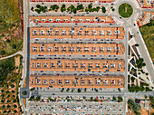 Aerial view of residential area in La Carolina, Andalusia, Spain.