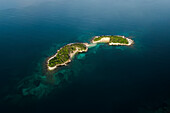 Aerial view of Ksamil islands, Albania.