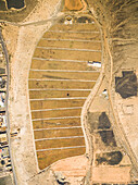 Aerial view of Aloe-vera plantation in Fuerteventura, Canary Islands.
