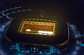 Moscow, Russia - 09 January 2015: Aerial view of illuminated Otkritie Arena stadium at night, Moscow, Russia.