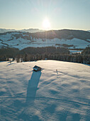 Aerial View of Winter Sport in Schwyz, Switzerland