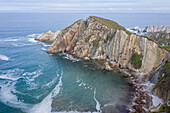 Aerial view of Silence Beach, Asturias, Northern Spain
