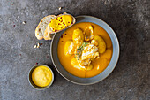 Bouillabaisse with rouille - fish soup from Marseille, France
