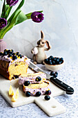 Moist lemon blueberry loaf cake