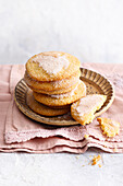 Delicately melting cookies with a buttery, sugary cinnamon crust