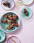 Bacon and plums with Manchego