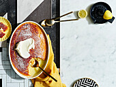 Baked lemon pudding