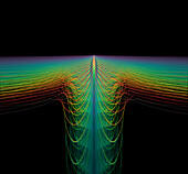 Quantum entanglement or gravity waves.