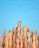 Raised Hands conceptual illustration.