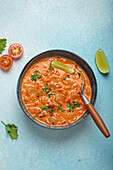 Brazilian moqueca de camarao (seafood stew)