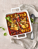 Aubergine rollatini from the oven