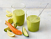 Creamy papaya smoothie with avocado