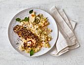 Seeded salmon on creamed sauerkraut