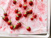 Frische Erdbeeren auf Küchenpapier
