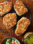 Hawaiian ahi with coconut crust and pineapple and papaya salad