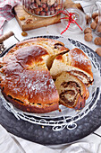 Gubana - yeast cake with dried fruit and nuts