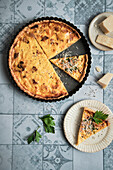 Quiche Lorraine with bacon and parmesan