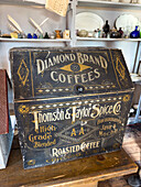VIntage goods in sutler W.A. Carter's commissary store from the 1800s at the Fort Bridger Historic Site in Wyoming.
