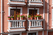 Apartment balconies in the historic center of Quito, Ecuador.