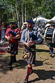 A bagpipe band playing at the Fort Bridger Rendezvous at the Fort Bridger Historic Site in Wyoming.