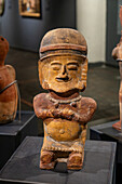 Ceramic pottery statue in the National Museum of Ecuador in Quito, Ecuador. Bahia Culture, Circa 500 B.C. - 650 A.D.