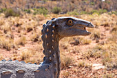 Life-size replica of the dinosaur Scelidosaurus harrisonii at the Moab Giants dinosaur park in Moab, Utah.