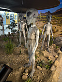 Aliens in a display in the International UFO Museum in Roswell, New Mexico.
