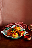 Pekowrah - Afghan potato fritters with red chilli chutney