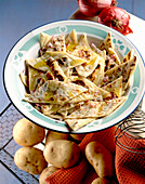 Fazzen with onions and potatoes from Liguria