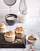 Carrot cupcakes with ricotta and nuts