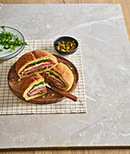 Sicilian Muffuletta – bread filled with salami and ham