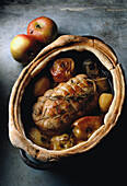 roast pork with onions and apples