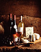 Cheeses and wines