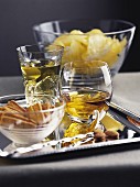aperitif tray with whisky