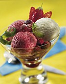 Strawberry and lemon ice cream dessert