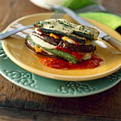 Vegetable and mozzarella mille-feuille
