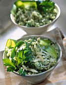 Green risotto with courgette and parmesan