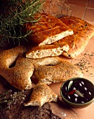 Fougasse herb and olive bread