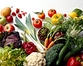 Selection of fresh fruit and vegetables