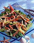 Salat mit Kalbfleisch und Garnelen