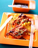Spare ribs with honey and pineapple