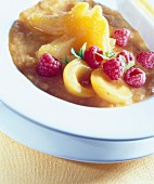 Apricot, peach and raspberry soup