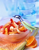 Grapefruit and prawn salad