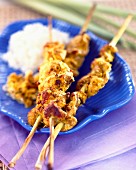 Marinated chicken and citronella kebabs